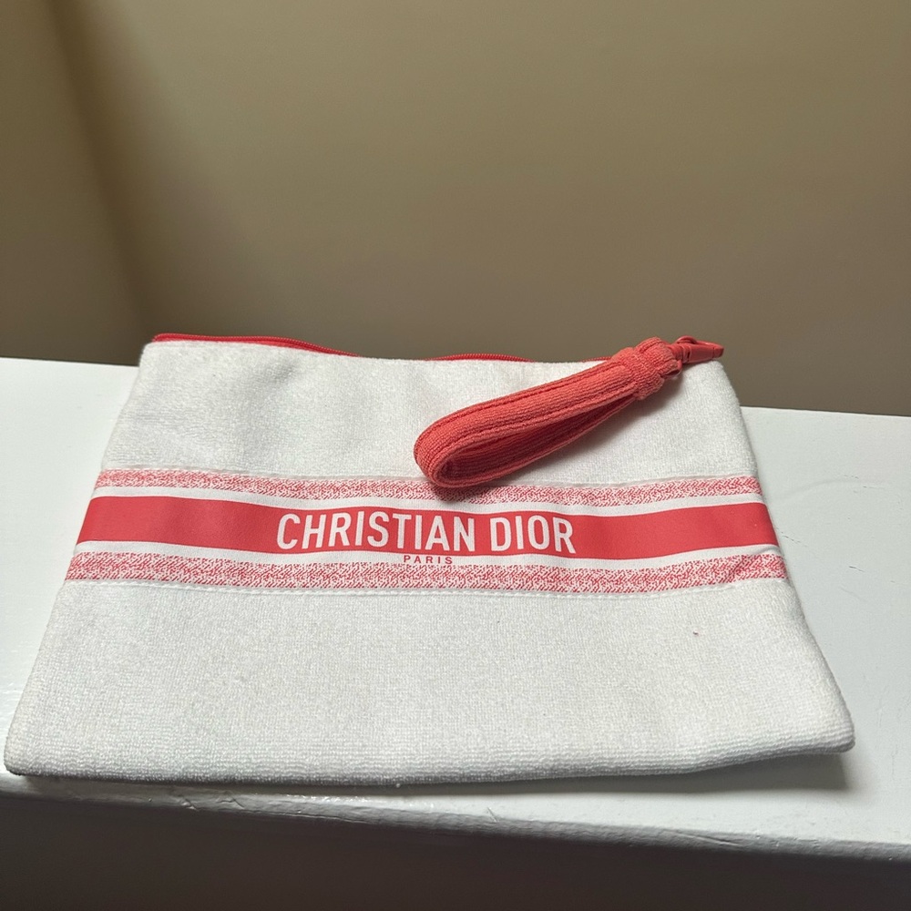 Christian Dior White and orange Pouch
